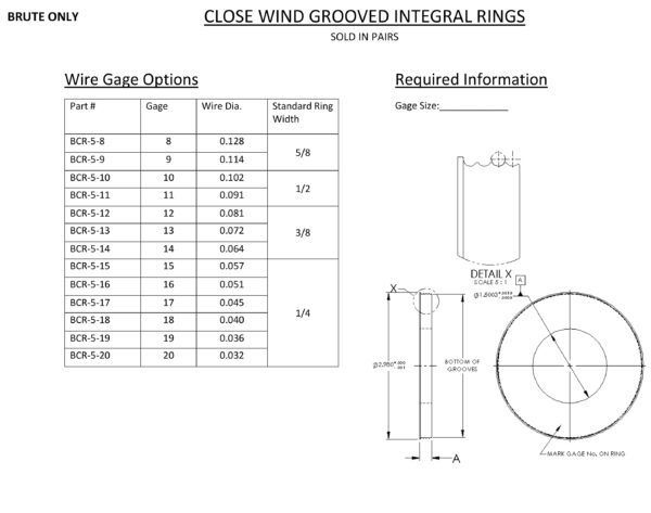 BCR-5: Grooved Integral Close Wound Rings for Brute Coiler - Image 2